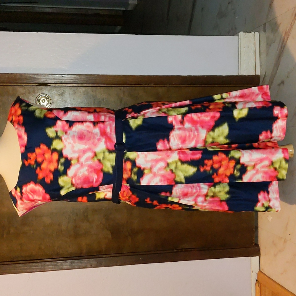 Pink Flower Print Dress